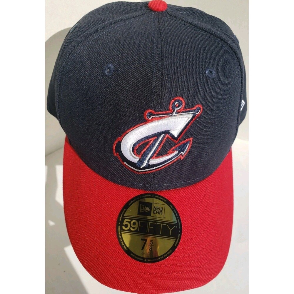 Columbus Clippers MiLB Navy Blue & Red New Era 59Fifty Fitted Hat Cap Size 7 5/8